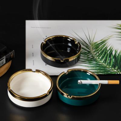 China Hot Selling Portable Custom Ceramic Ashtray Eco-friendly With Smoking Color Square Round Ashtray With Ceramic Ashtray for sale