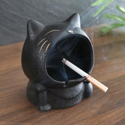 China Custom Cool Funny Fancy Porcelain Ceramic Smoking Ashtrays Logo Eco-Friendly For Cigarettes Ash Tray For Home Office Decoration for sale