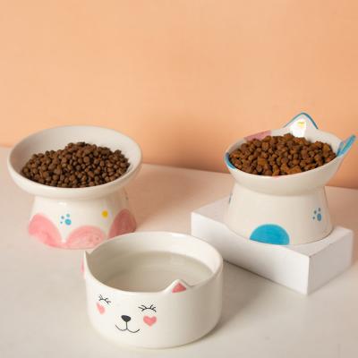 China Manufacturer Non-automatic Wholesale Dog Cat Feeder Pet Bowl Sublimation Sustainable Platos De Acero Inoxidable Blue Ceramic Para Perros for sale