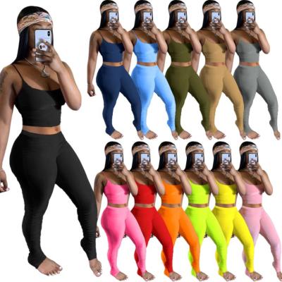 China Breathable Breathable Apparel Bodycon Legging Summer Pants New Style Women Sexy Solid Color Two Piece Pencil Pants Sexy Casual JUMPSUITS Overalls Hot for sale