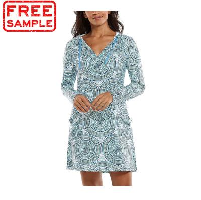 China FREE SAMPLE UPF 50 Breathable Women's Beach Cover Up Sun Protective Swimwear Dress for sale