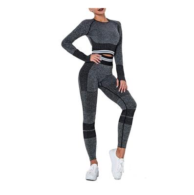 China FREE SAMPLE Breathable Workout Sets Women Yoga Fitness 2 Piece Clothes Exercise Sportswear Legging Crop Top Gym Clothes for sale