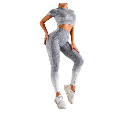 China FREE SAMPLE Women Yoga Workout Breathable Tracksuit High Waist Seamless Leggings & Cultivate Yoga Top Gears for sale