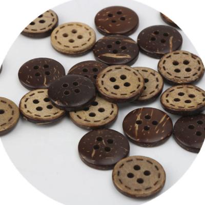 China Sustainable 4 Holes Kids Sweater 11.5mm Coconut Button Regular Natural Coconut Button For Shirt for sale