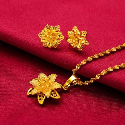 China 2021 New Lotus TRENDY Women's Jewelry Necklace Earrings Women's Jewelry Sets for sale