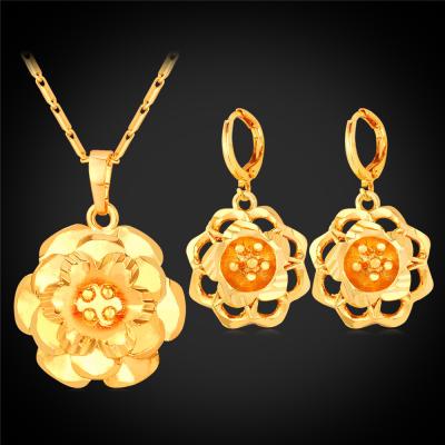 China FASHIONABLE wholesale jewelry set six flower hollow necklace earrings jewelry sets for sale