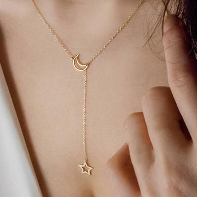 China TRENDY fashion and simple short star moon star necklace clavicle chain personality pendant necklace for sale