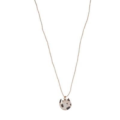 China New Design Trendy Map Jewelry Cat Necklace Cute Round Cat Pendant Necklace for sale