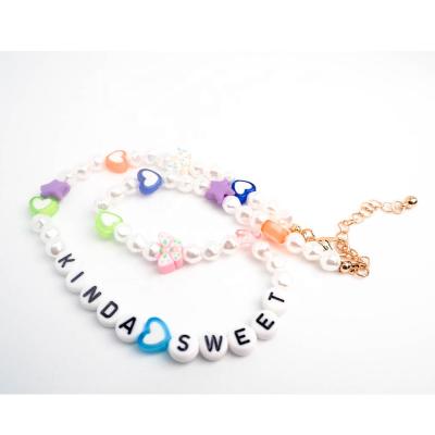 China Factory Supply High Quality Fashionable Hot Selling Colorful Letters Beads Choker Necklace Choker Necklace Jewelry Sets for sale