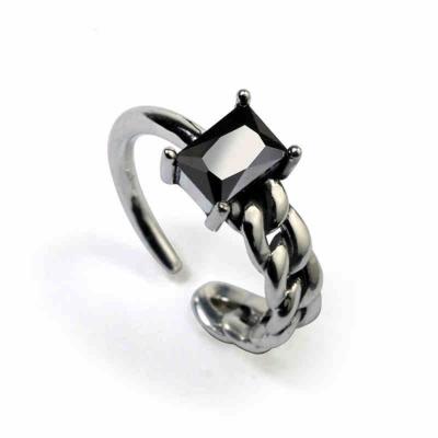 China FASHIONABLE Korean Custom Black Agate Ring Agent Wholesale Rings Customize Rings For Women for sale