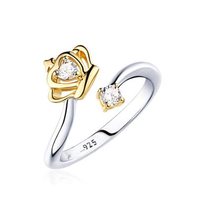 China FASHIONABLE High End Open Ring Cross Fashion Creative Zircon Zircon Lovers Stick Rings 925 Silver Women Rings for sale