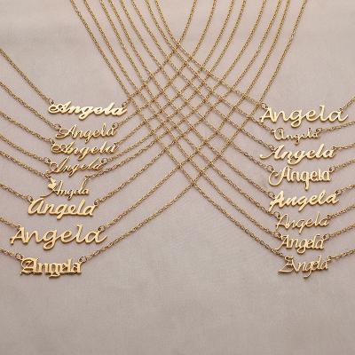 China 2021 FASHIONABLE High Quality Hot Selling New Design Nameplate Necklace Stainless Steel Name Necklace for sale