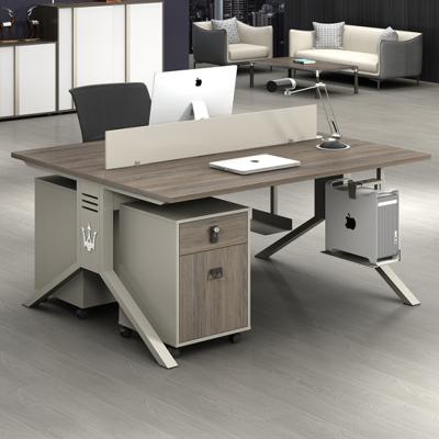 China 2021 New Design Convertible Workstation With Low Cabinet Office Furniture 4 Staff Coworking Spaces for sale