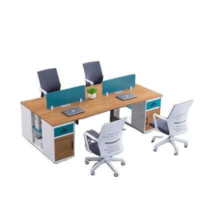 China OEM E1 MDF 4 Seaters Office Table Workstation Furniture Convertible Wholesale Workspace Chairs for sale