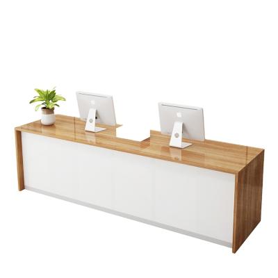 China Modern Convertible Commercial Unique Wooden Reception Counter For Office Building for sale