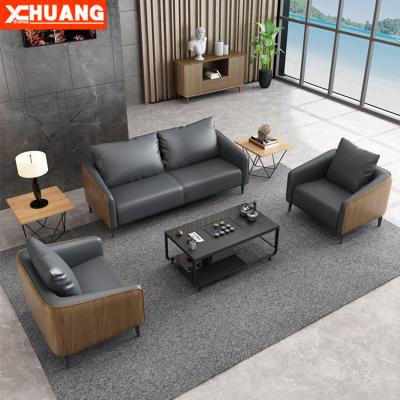 China Office Furniture Sofa Modern Design High End 1+1+2 Soft Leather Convertible Sectional Couches Set for sale