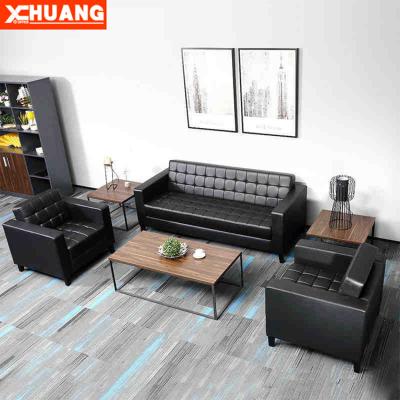 China European Style Office Furniture Convertible Executive Modern Black Leather Office Sofas for sale