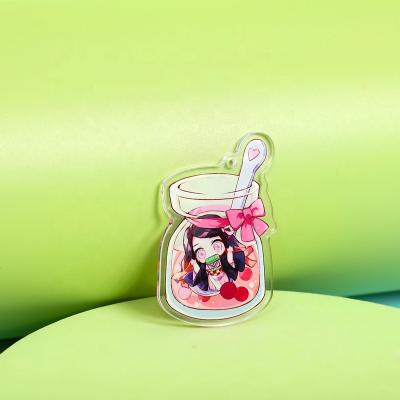 China New Design Logo White Glitter Acrylic Keychain Custom Souvenir Promotional Gift for sale