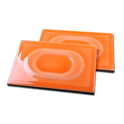 China Light Orange Colorful Wall Tiles Subway Bathroom Tile Glossy Surface Non Slip for sale