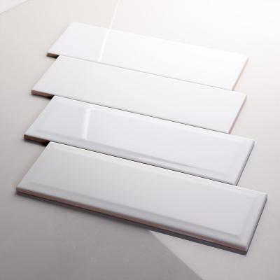 China Anti Slip Glossy Modern Kitchen Wall Tiles 100x300 White Glazed Subway Tile for sale