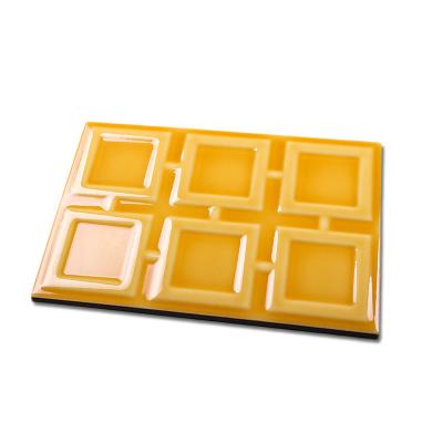 China Dining Room Glossy Ceramic Subway Tile Acid Resistant Chrome Yellow Color for sale