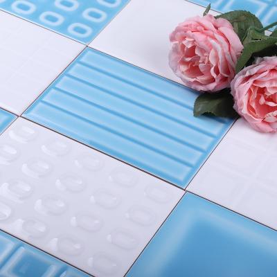 China Kitchen Colorful Kitchen Wall Tiles Light Blue Glazed Ceramic Tile 4.7 X 7 Inch for sale