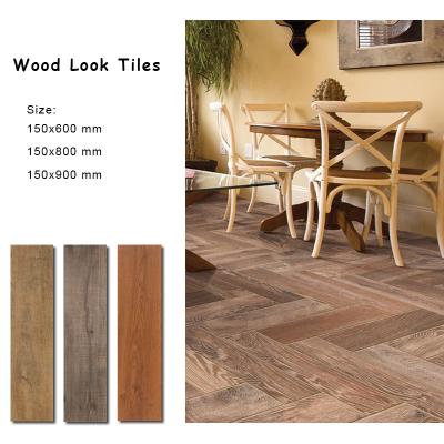 China Acid Resistant Wood Style Ceramic Floor Tiles 150x600 Mm Building Material for sale