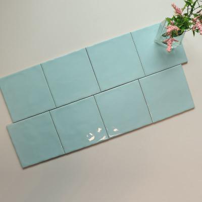 China Building Material Duck Egg Blue Color Glazed Bathroom Ceramic Wall Tiles 150*150 for sale