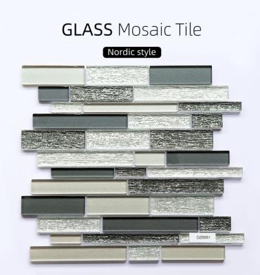 China European Antique Glossy Glazed Kitchen Bathroom Backsplash Wall Glass Mosaic Tiles for sale