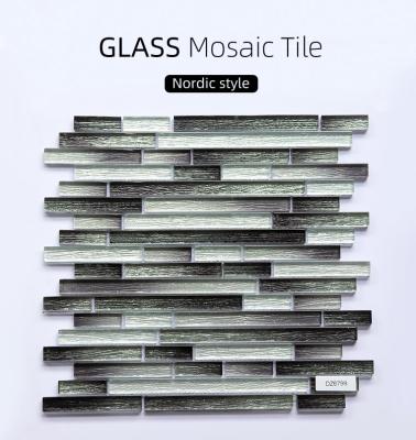 中国 Cheap China Kitchen Backsplash Mosaic Decorative Electroplate Silver Crystal Glass Mosaic Tile 販売のため