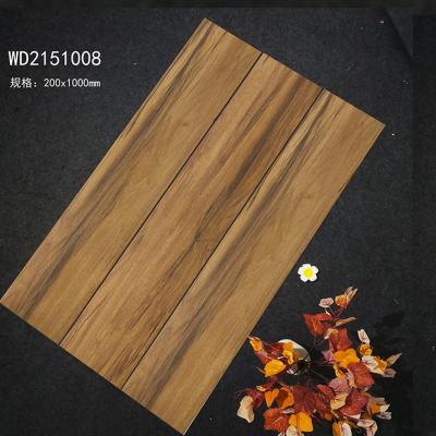 China 200x1000mm / 8x40 Inches Dark Brown Living Room / Bathroom Rustic Ceramic Wood Tiles Flooring for sale