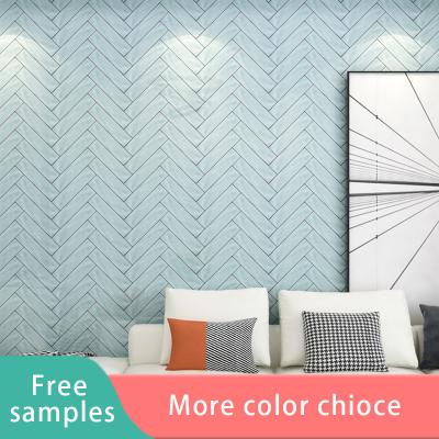 China 75*300mm / 3x12 Inches Wave Edge Ceramic Tile Light Gray Surface Wall Tile For Bathroom for sale