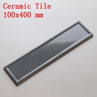 China 10x40cm/4x16 Duim Donkere/Lichte Grey Ceramic Subway Tile With Afgeschuinde Rand Te koop