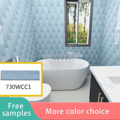 China Aqua Blue Groutless Metro Style Bathroom Tiles Unique Appearance for sale