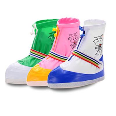 China CUSHIONING Cartoon Printing PVC Kids Rain Boots Shoe Cover for sale