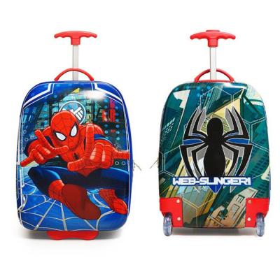 China School Crystal Spinner Wheels Spiderman Kids Trolley Luggage for sale