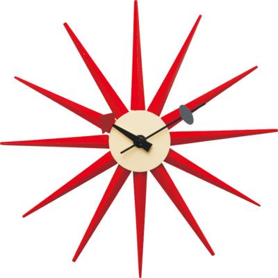 China Decorative Antique Style Starburst Wooden Wall Clock for sale