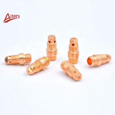 China TIG Welding Accessories Short Collet Body for WP-17/18/26 17CB20 Red Copper TIG parts collet bodies for sale