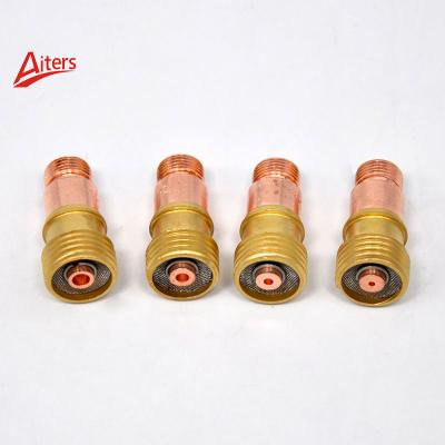 China Tig Small Gas Lens Welding Part For TIG 17 18 26 Welding Torch Spare Parts Collet Body Groove Gas Lens for sale