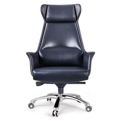 China (Size) High Chair Executive Office Business Ergonomic Adjustable Comfortable Luxury Back Leather Chair for sale