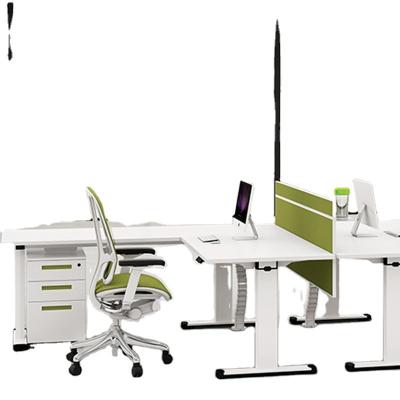 China (Height) Double Motor Adjustable White Electric Workstation Executive Adjusted Height Standing Desks for sale