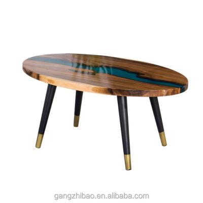 China Extendable modern vintage river design dining room table restaurant table resin epoxy wood solid modern coffee table furniture for sale