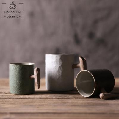 China 350ml Coffee Creative Simple Coffee Mug Viable Handmade Ceramic Japanese Retro Cup Mug for sale