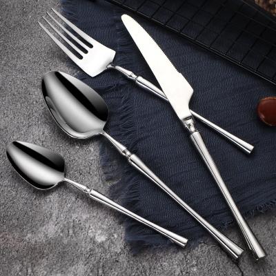 China Sustainable Manufacturer Luxury Silverware Steak Knife Stainless Steel Cutlery 4pcs Set for sale