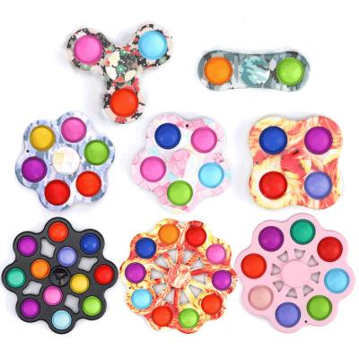 China Stress Release QIMAN Amazon Amazon Success Strain Relieve the fidgety sensory finger top of other toys push noise bubble fidget spinner for sale