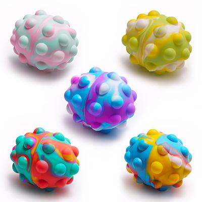 China Trigger Color Rainbow 3D Hedgehog Strain Balls New Squishy Toy Silicone Popping Push Pop Squishy Ball Trigger Squishy Ball for sale