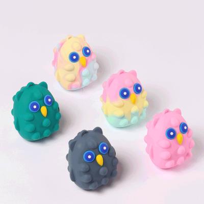 China Wholesale Silicone Toy Popet Stress Relief 3D Kids Relaxation QIMAN 2022 Busy Person Sound Push Bubble Bouncy Bubble Wanderer Ball Owl for sale