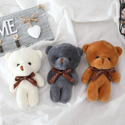 China Gift Kids Toy 2022 Mini Cute Soft Plush Teddy Bear Fashion Key Chain Small Size Stuffed Soft Miniature Teddy Bear Key Chain Pendant for sale