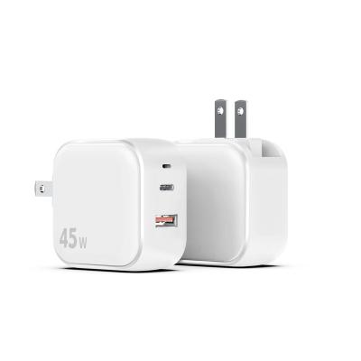 China New Products GaN PD 45W Fast Charging Type C Mobile Phone Wall Speed ​​Fast Charging Charger Dual USB Phone Chargers Adapters For Samsung for sale