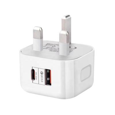 China Portable UK Quick Charging USB C PD 20W Fast Charging Adapter 20W Wall Charger Type C Port Phone Speed ​​OEM Plug Charger For iPhone 11 12 13 14 for sale